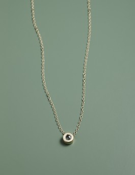 Collier mit Saphir an 585er Gelbgoldkette in 585er Goldfassung